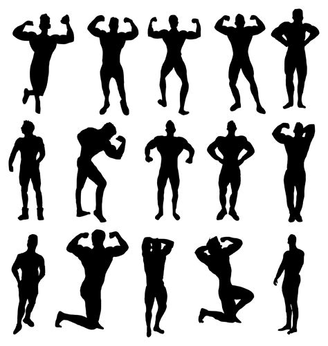 15 Muscle Man Body Builder Silhouette (PNG Transparent) | OnlyGFX.com