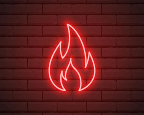 Neon fire icon. Elements in neon style icons. Simple neon flame icon ...