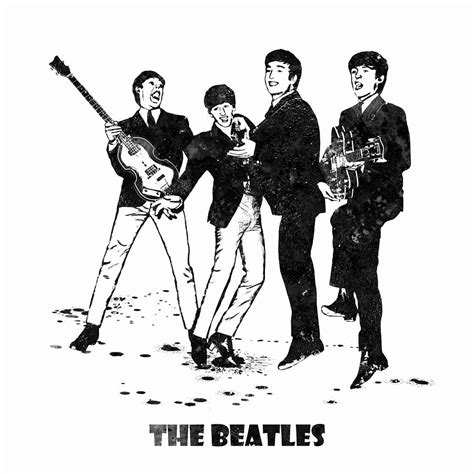 The Beatles Black and White Watercolor 02 Painting by StockPhotosArt ...