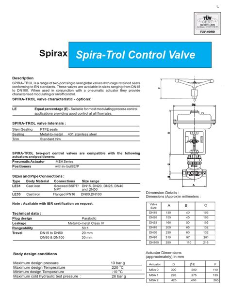 Temp. Control Valve | PDF | Valve | Mechanical Engineering