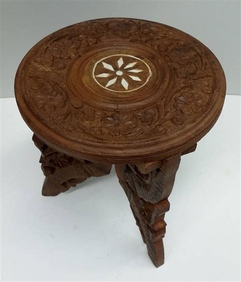 Antique Hand Carved Display Table Stand India Sandalwood | Etsy | Hand ...