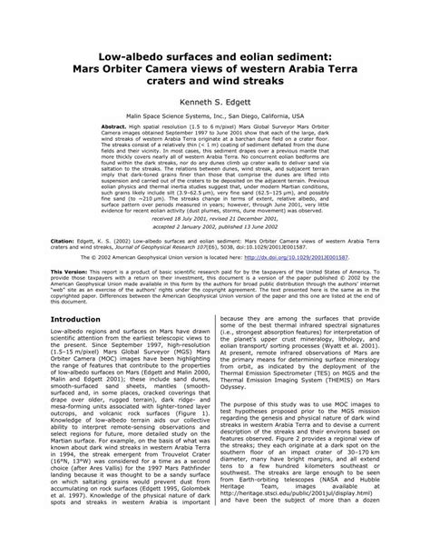 (PDF) Low-albedo surfaces and eolian sediment: Ma rs Orbiter ... · Low ...