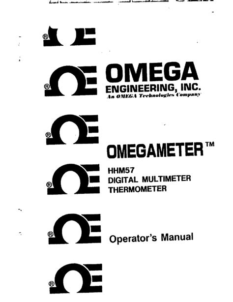 OMEGA ENGINEERING OMEGAMETER HHM57 OPERATOR'S MANUAL Pdf Download ...