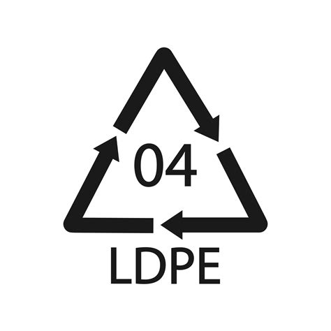 LDPE 04 recycling code symbol. Plastic recycling vector low density polyethylene sign. 5183396 ...