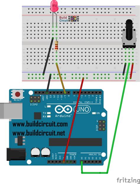 Arduino Project 3- Arduino Potentiometer and LED – BuildCircuit.COM