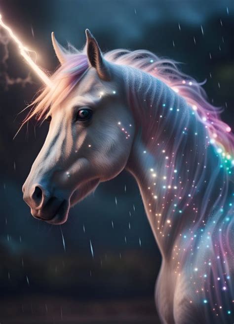 Magical Lighting Unicorn - the Art Chick - Digital Art & AI, Fantasy ...