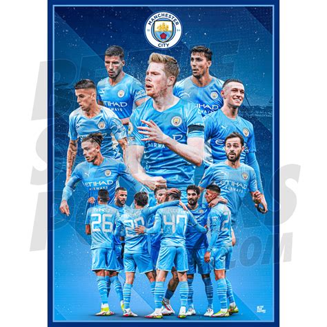 Manchester City FC 21/22 Player Montage Poster Officially | Etsy