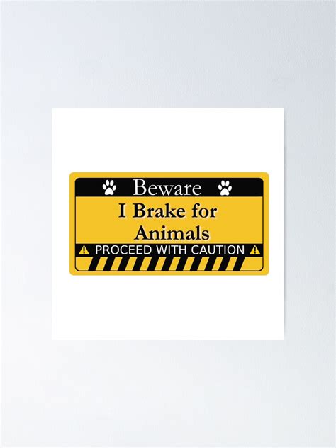 "Funny car warning I brake for animals Car Magnet | I brake for ...