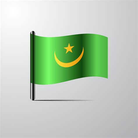 Mauritania waving Shiny Flag design vector 14113387 Vector Art at Vecteezy