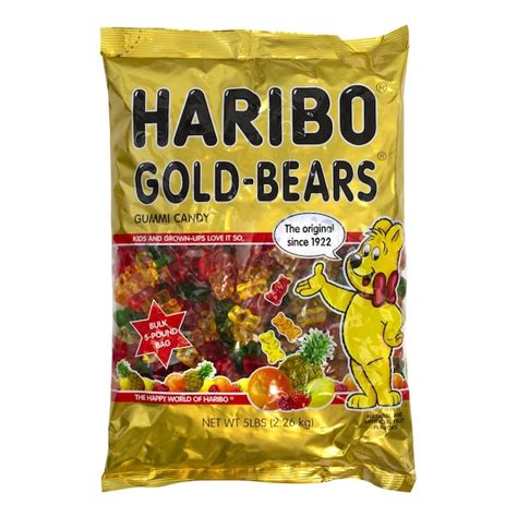 Haribo Gold Bears, 5 lb - Fruit Flavored Gummi Snacks, 985 Pieces ...