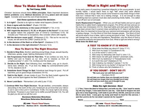 Right & Wrong Decisions (PDF) – Silent Word