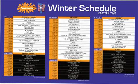 Nickelodeon and Nick at Nite Winter Schedule 1987 : r/ClassicTV