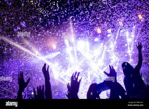 Portrait of happy crowd enjoying at music festival Stock Photo - Alamy