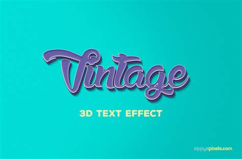 Free PSD 3D Text Effect | ZippyPixels