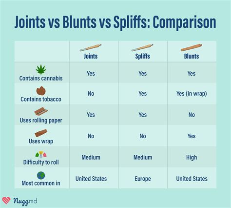 Joints vs Blunts vs Spliffs: A Full Comparison | NuggMD