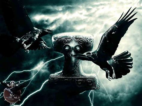 Ravens with Mjolnir by thecasperart on DeviantArt