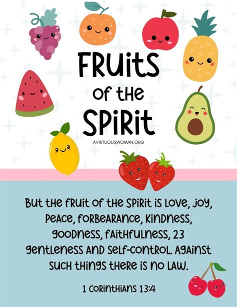 Adorable Fruit of the Spirit Posters to Help Teach Bible Lessons