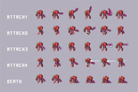 Robots Pixel Art Sprite Sheet Pack by 2D Game Assets on Dribbble