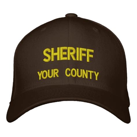 SHERIFF (ADD YOUR COUNTY) EMBROIDERED BASEBALL HAT | Zazzle.com