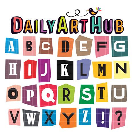 Alphabet Stickers of Magazines Clip Art Set – Daily Art Hub – Free Clip ...