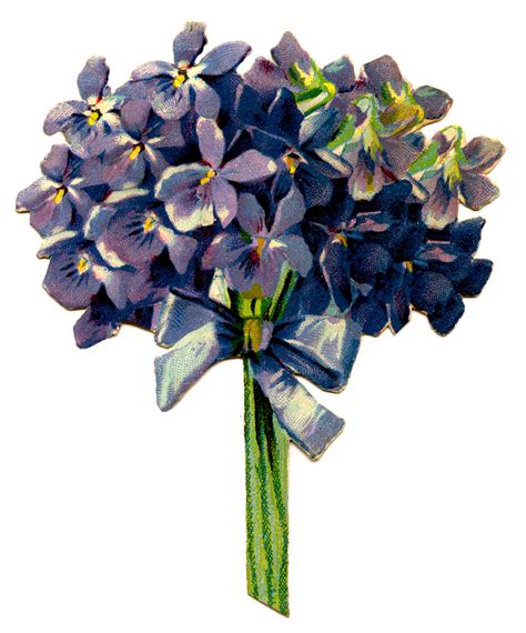 Victorian Graphic - Violet Bouquet - The Graphics Fairy