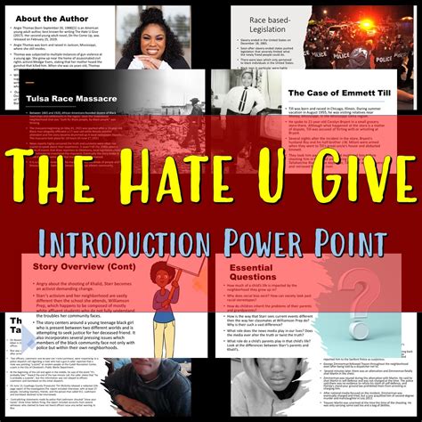 The Hate U Give Introduction Power Point - Classful