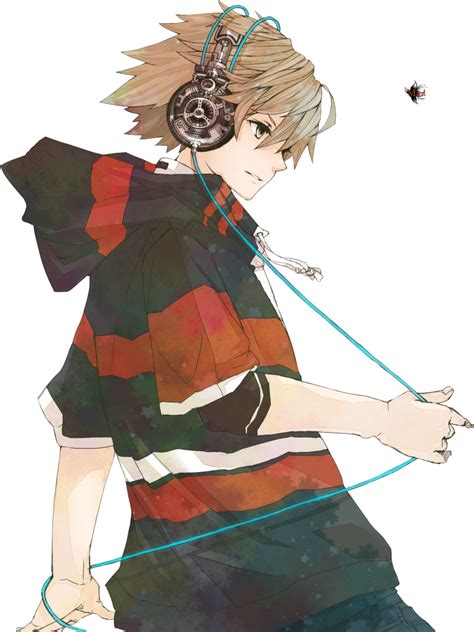 Anime Boy is listening Music PNG Image - PurePNG | Free transparent CC0 ...