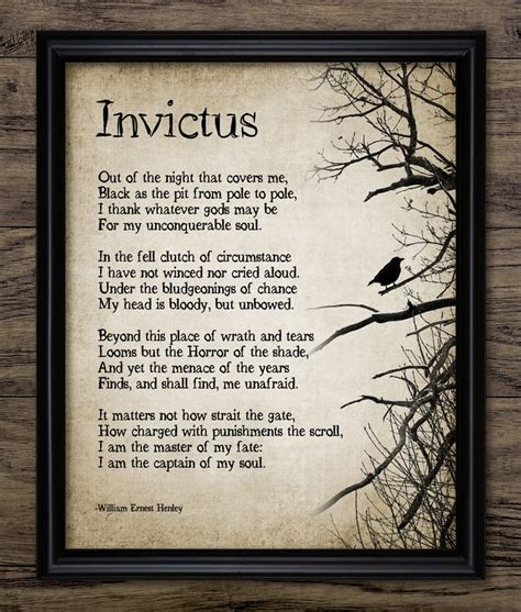 Invictus Poem William Ernest Henley 1895 Printable Poem - Etsy