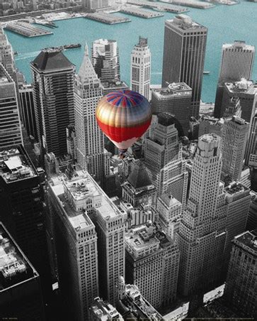 Hot Air Balloon Over New York, New York City - PopArtUK