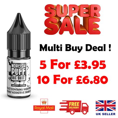 Nicotine Shots Moreish Puff Nic Shots Shot Nic Drops 10ml Vape Juice 18mg 70VG | eBay