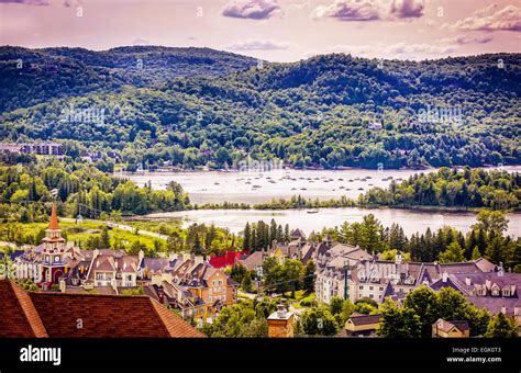 Mont tremblant village and lake view Stock Photo - Alamy