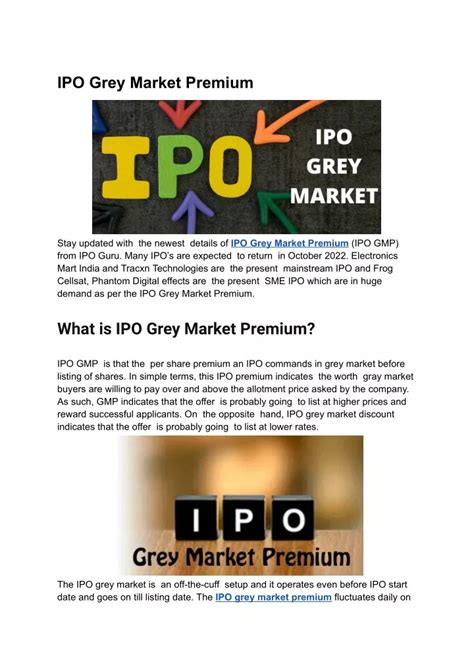 PPT - IPO Grey Market Premium PowerPoint Presentation, free download - ID:11670570