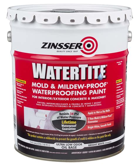 ZINSSER 05000 5-Gallon Mold And Mildew-Proof Waterproofing Paint at Sutherlands