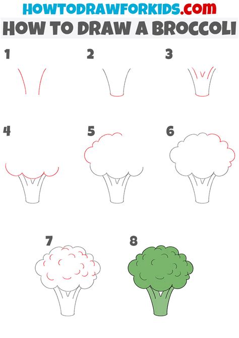 How to Draw a Broccoli - Easy Drawing Tutorial For Kids