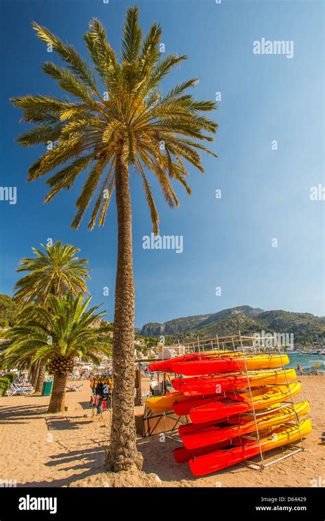 Port de Soller beach Stock Photo - Alamy