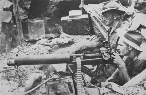 Vickers gun at Wewak, New Guinea