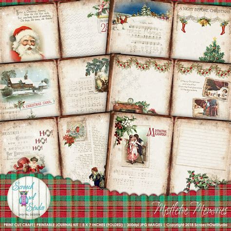 Vintage Christmas Journal Kit 5 x 7 inch Journal Pages Junk | Etsy