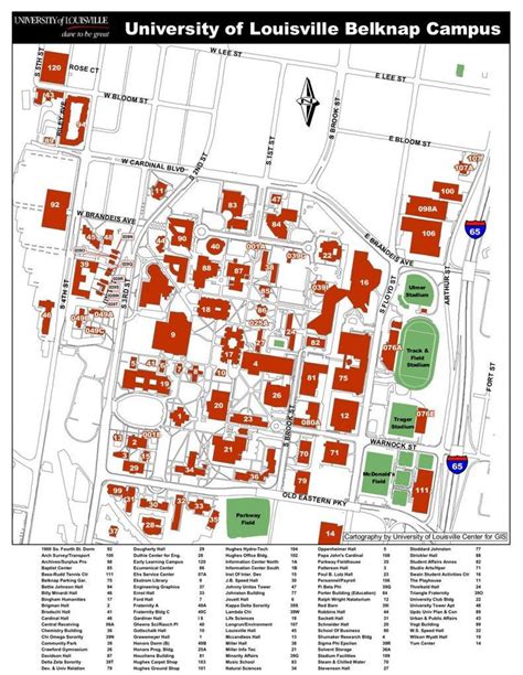 Louisville campus map - University of Louisville campus map (Kentucky USA)