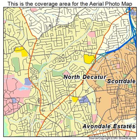 Aerial Photography Map of North Decatur, GA Georgia