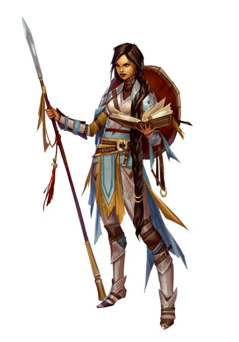 Female Human Spear Shield Fighter - Inizra - Pathfinder 2E PFRPG DND D&D 3.5 5E 5th ed d20 ...