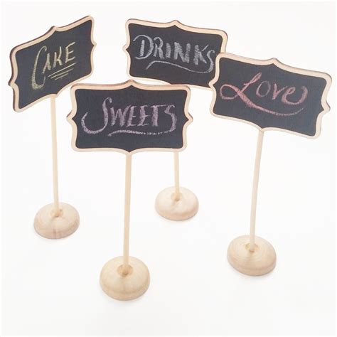 Mini Chalkboard Table Signs with Stand Chic and by ThreeTwo1