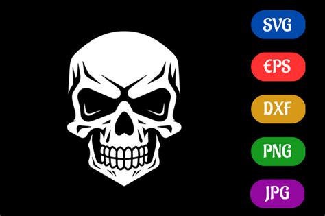 Skull | Black and White Logo Vector Art Graphic by Creative Oasis ...