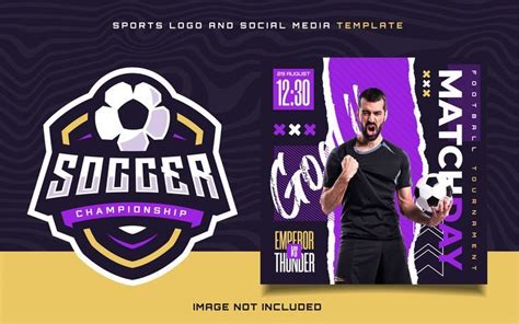 Premium Vector | Soccer sports logo and match day banner flyer for social media post in 2023 ...