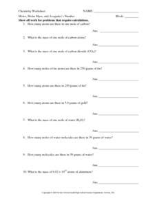 Extra Quality Moles And Molar Mass Worksheet