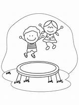 Trampoline Coloring Pages sketch template