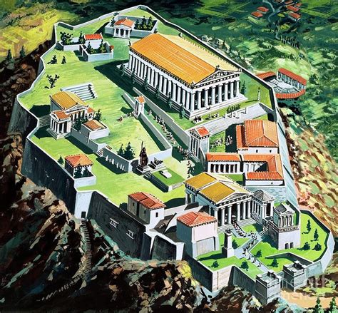 The City Of Athens In Ancient Greece Painting by English School - Pixels