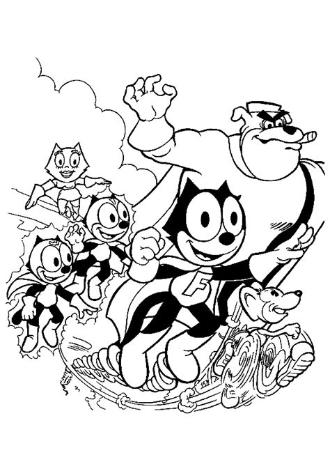 Felix the cat coloring page for kids - Felix The Cat Coloring Pages for Kids