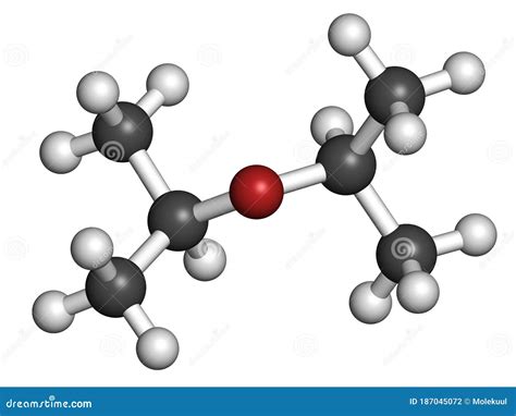 Molecule Of Diisopropyl Ether, Conceptual Molecular Model. Scientific 3d Rendering Stock ...