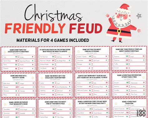 Printable Christmas Family Feud Game