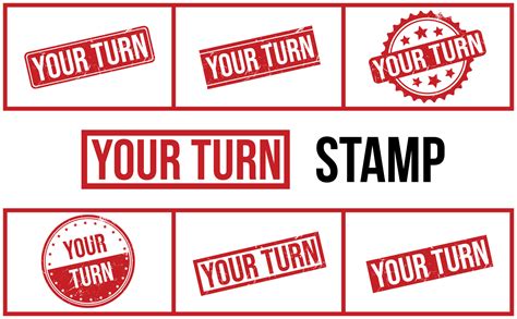 Your Turn Rubber Stamp Set Vector 23484308 Vector Art at Vecteezy